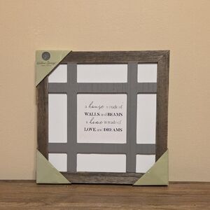 NWT Willow Spring Gray Brown Wooden Frame Farmhouse Home Wall Decor House & Home